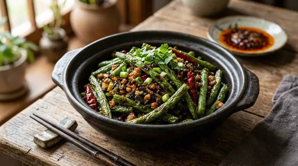 Dry-fried Green Beans (Gan Bian Si Jiao)