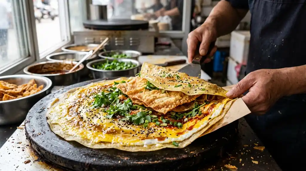 Authentic Chinese Jianbing (Crepes)