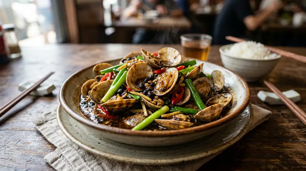 Cantonese Stir-fried Clams with Black Bean Sauce