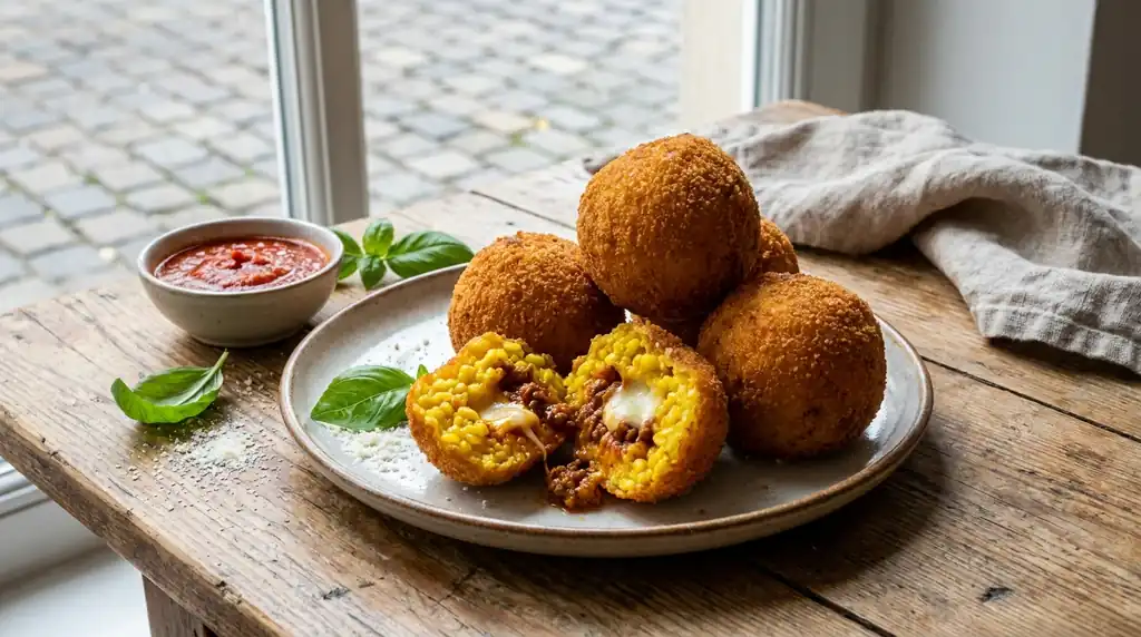 Italian Arancini di Riso (Fried Rice Balls)