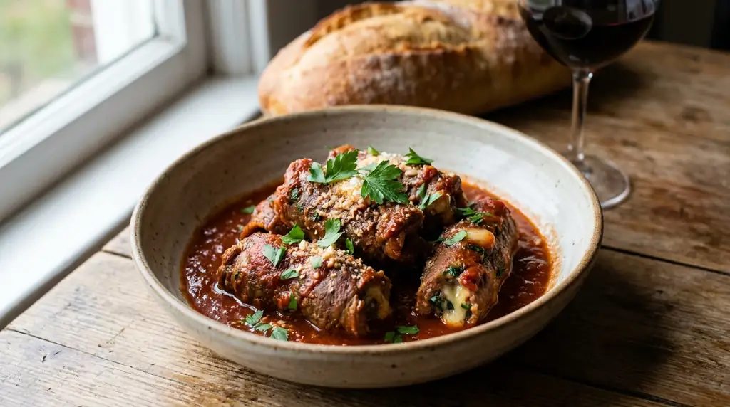 Italian Braciole (Stuffed Meat Rolls)