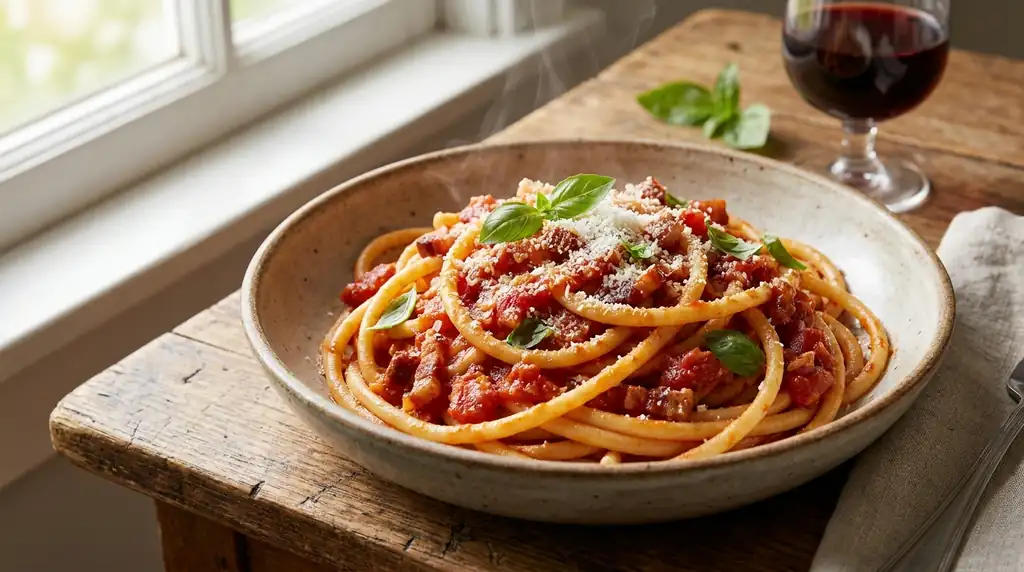 Italian Bucatini all'Amatriciana