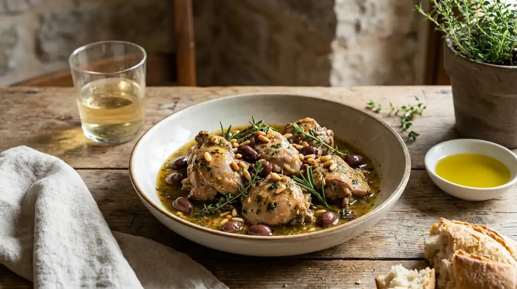 Italian Coniglio alla Ligure (Ligurian Rabbit Stew)