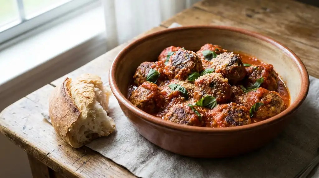 Italian Polpette al Sugo (Meatballs in Sauce)