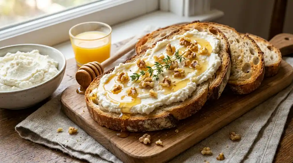 Italian Ricotta and Honey Bruschetta