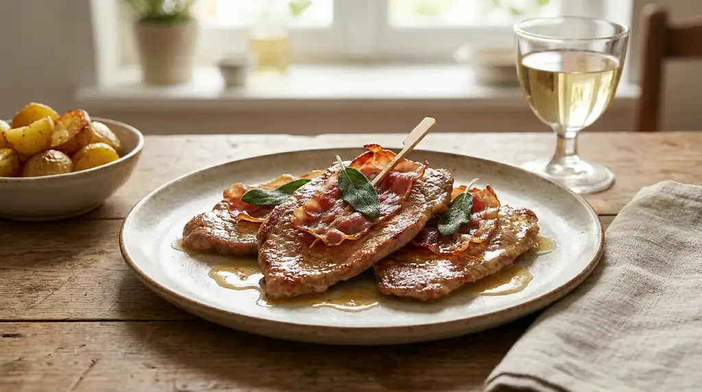 Italian Saltimbocca alla Romana (Veal with Prosciutto and Sage)