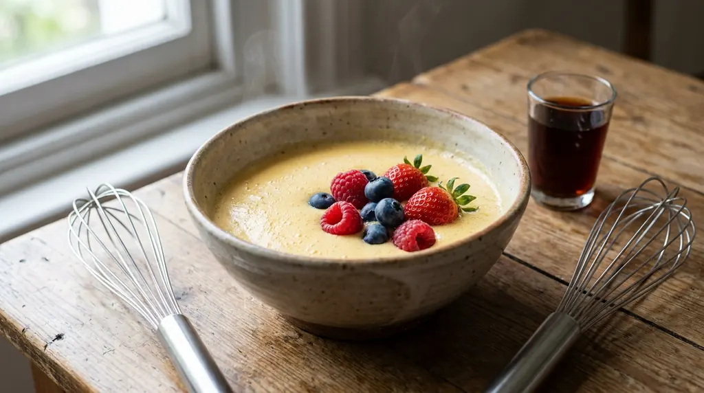Italian Zabaione (Sabayon) with Berries