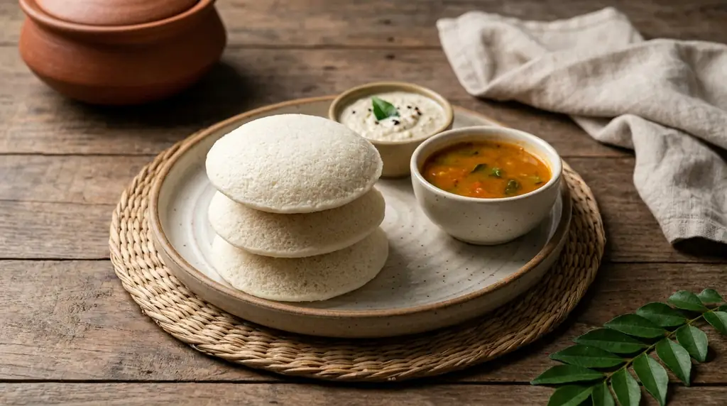 Indian Idli with Sambar