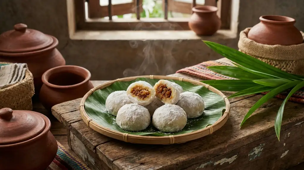Sri Lankan Lavariya (Steamed Coconut Dumplings)