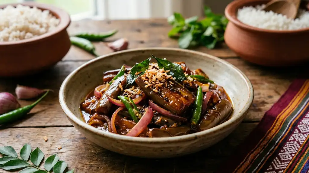 Sri Lankan Wambatu Moju (Pickled Eggplant with Vinegar)