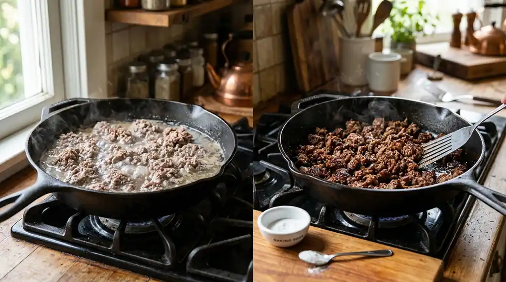 The Baking Soda Trick for Browning Ground Meat