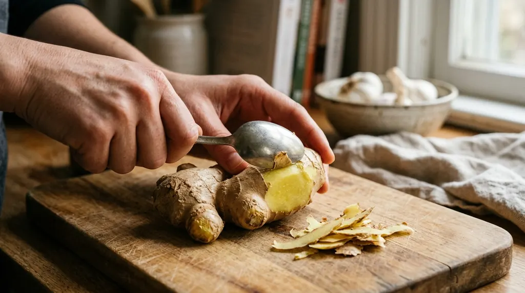 How to Peel Ginger Effortlessly with a Spoon